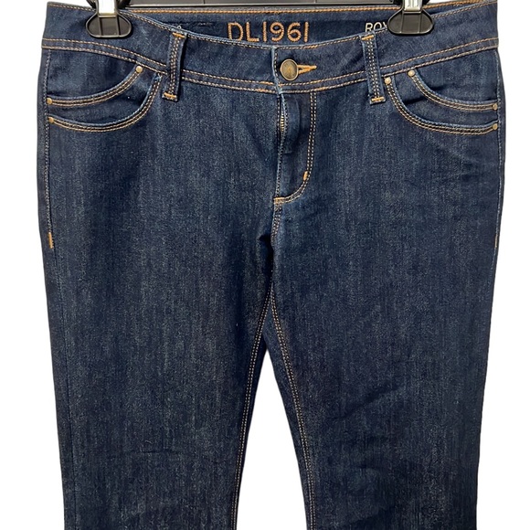 DL1961 Roxy Kick Flare Bootcut Mid Rise Dark Wash Jeans Size 28 - Picture 3 of 9